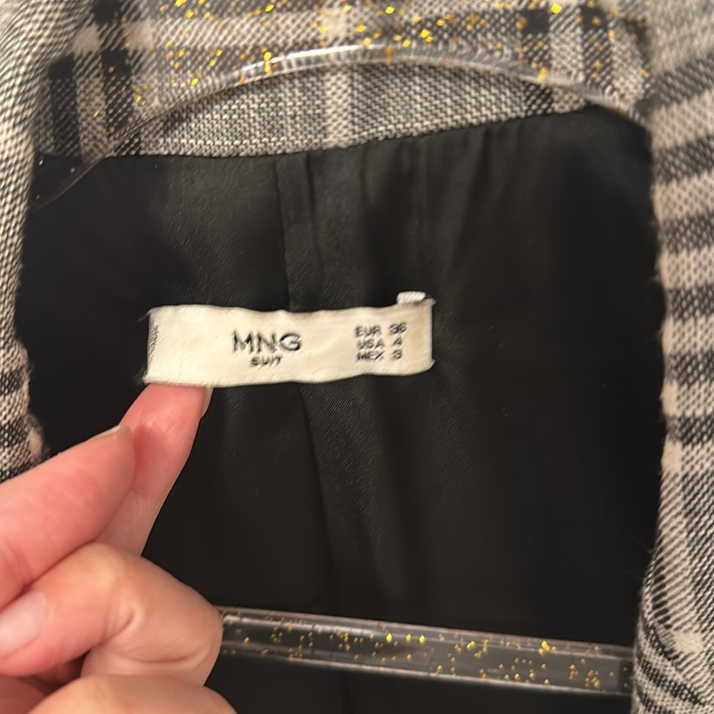 Beautiful Mango Mng Check Print Double Breasted B… - image 3